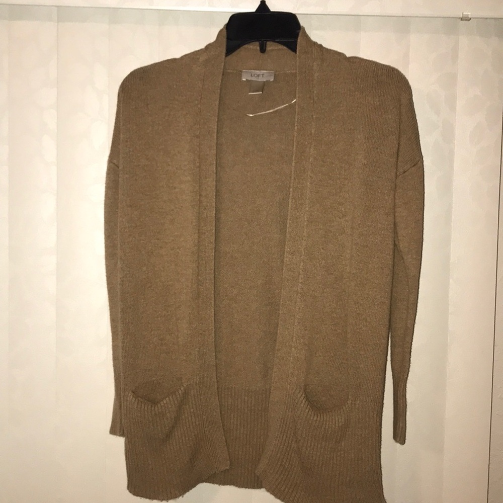 Ann Taylor LOFT Petite Tan Cardigan